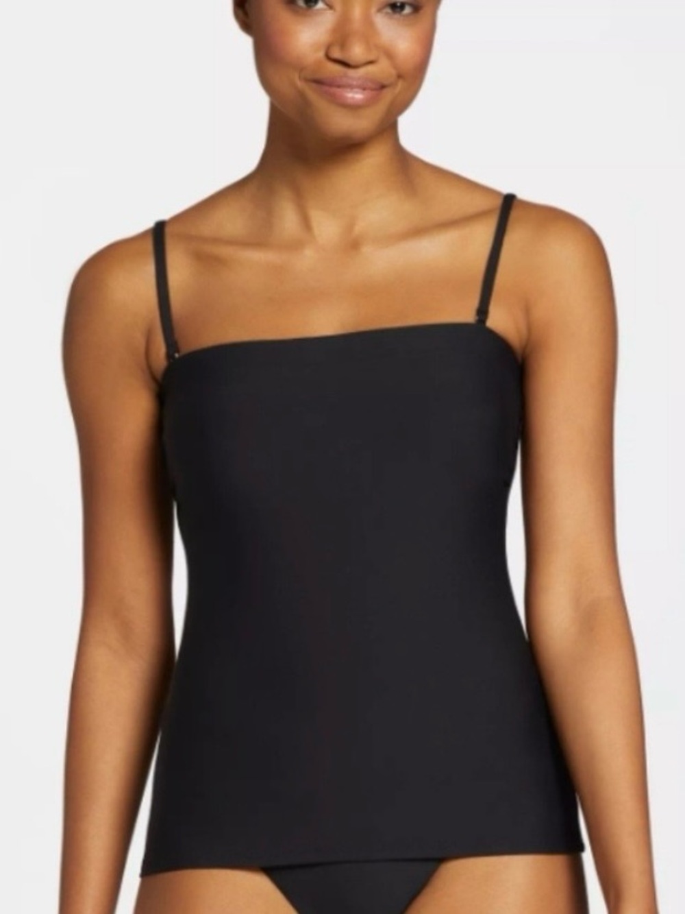 CALIA Women’s Bandeau Tankini Top w Removable Straps NWT Size X-Small Pure Black